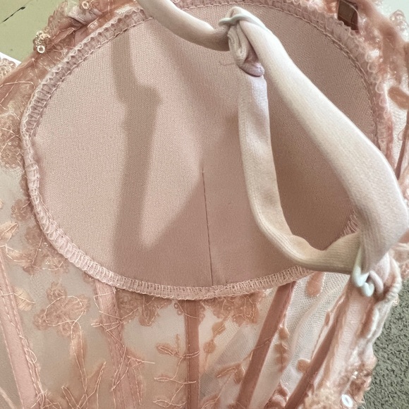 Jovani Blush Mermaid Sleeveless Sequin Sheer Corset‎ Formal Long Prom Gown SZ 10 - Picture 10 of 12